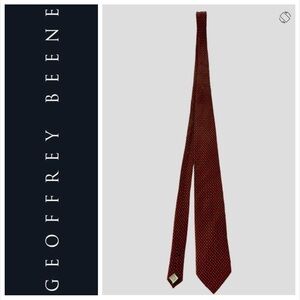 Geoffrey Beene, 66”L, Tie, extra long men’s Silk burgundy & black GUC